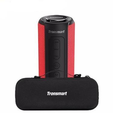 Imagem de Alto-falante portátil 40W à prova d'água Bluetooth Deep Bass Soundbar Vermelho e capa