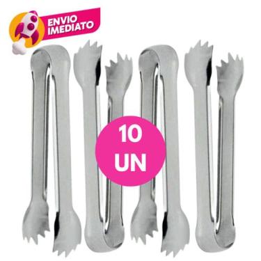 Imagem de Kit Mini Pegador 12,5cm Em Aço Inoxidável Multiuso Carne Petisco Fruta