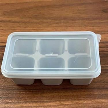 Imagem de Bandejas quadradas grandes para cubos de gelo, bandeja para cubos de gelo de silicone reutilizável com tampa, ampla capacidade Versátil e fácil de usar Bandeja para fazer cubos de