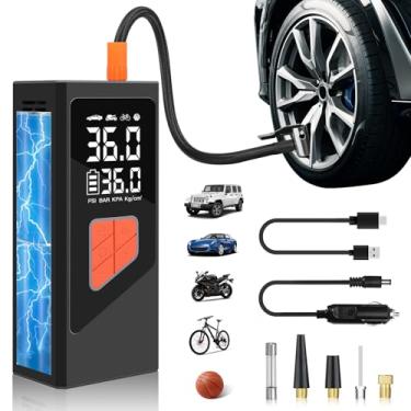 Imagem de KanYool Compressor De Ar Portátil Para Encher Pneus, Bomba Elétrica Sem Fio 150 Psi Com Manômetro 12 V, Pequeno, Bolso, Carro, Motocicleta, Bicicleta, Bola