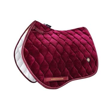 Imagem de Harrison Howard Almofada de sela de cavalo CC elegante veludo vinho