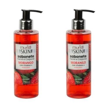 Imagem de Kit c/2 Sabonetes Líquido Facial Corporal Muriel Skin Morango 200ml