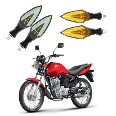 Imagem de KIT 4 Setas Sequenciais Pisca de Led Modelo P35 Para Moto Honda CG 125