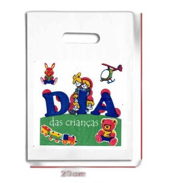 Imagem de 100 Sacolas Plásticas Personalizadas Brancas 30x20cm