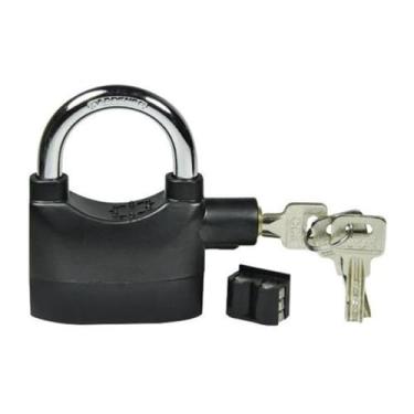 Imagem de NUOBESTY Cadeado alto anti-roubo para portas, bicicletas, motocicletas, à prova de ferrugem com sistema de alarme de segurança, preto