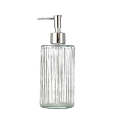 Imagem de Dispensador de sabão Dispensador de sabonete vidro grande capacidade 500 ml, líquido para banheiro, loção, gel banho, bomba pressão(Clear)
