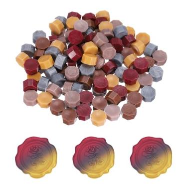 Imagem de PATIKIL Contas de lacre de cera, kit de 4 peças de contas hexagonais para carimbo de selo de cera para convite de casamento envelope de carta de artesanato faça você mesmo cartão embrulho de presente