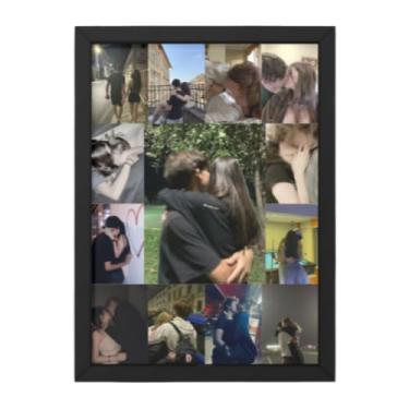 Imagem de Moldura Para Fotos De Casais | Capacidade Para Até 13 Fotografias | Tamanho A4 Com Moldura E Painel AcríLico(Preto - Colorido)