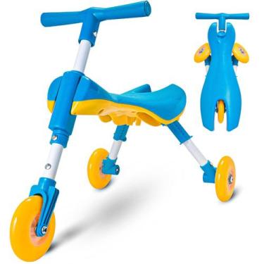 Imagem de Andador Infantil Dobrável Triciclo Sem Pedal Dobrável Scuttler Azul E 