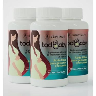 Imagem de kit 3x Todbaby - Suplemento Vitamínico para Gestantes, Lactantes e Puérperas com 21 Nutrientes – Ácido Fólico, Ferro, Zinco e Vitaminas – 90 Cápsulas