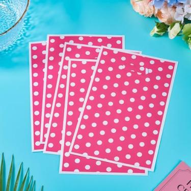 Imagem de 20 peças de sacos de plástico PET de bolinhas 25,5 x 16,4 cm bolsas com alça de orifício cor dopamina roupas de compras DIY joias presente festa embalagem suprimentos (rosa escuro)