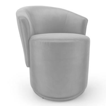 Imagem de Poltrona Orgânica Living Mavi Fixa Veludo Cinza Claro - Desk Design