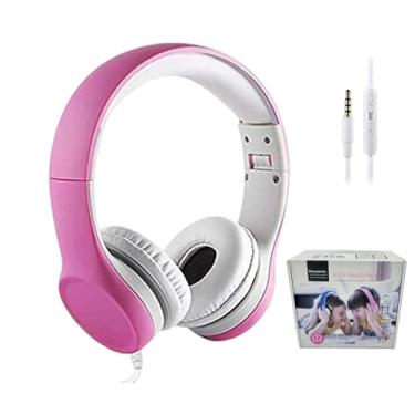 Imagem de YUSONIC Fones de ouvido infantis com cabo, fones de ouvido infantis com função de compartilhamento, limite de volume seguro de 85dB/93dB, para crianças, bebês, meninos, meninas, estudo on-line,
