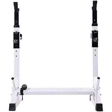 Imagem de LMJYU Suporte multifuncional para levantamento de peso, academia, academia, ajustável, para agachamento, multifunções, suporte de barra, estrutura de barra, barra paralela única