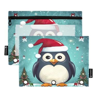 Imagem de Wassud Christmas Penguin Pacote com 2 Pastas de Fichário Pastas de Bolso com 3 Furos, Pasta Organizadora de Fichários para Casa, Escritório