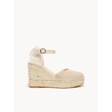 Imagem de Sandália Anabela Alta Jara Camurça Pedra - Alhamas, Pedra, 37