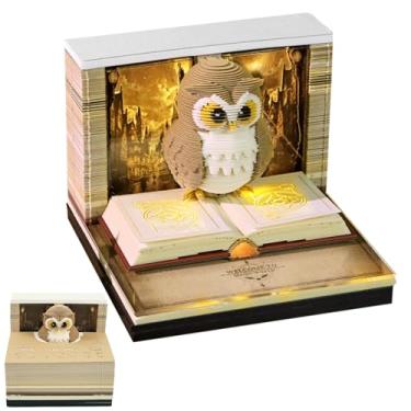 Imagem de Calendário 3D 2026, calendário criativo com luz LED, gerenciamento eficiente de tempo, calendário de mesa 3D, alívio de estresse para baterias de mesa de escritório em casa não incluídas (coruja)