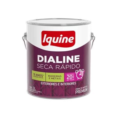 Imagem de Tinta Esmalte Iquine Dialine Seca Rápido Acetinado Branco Neve 3,0L