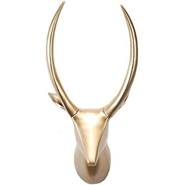 Imagem de Decoração de parede cabeça de veado montagem de parede retro tapeçarias de parede criativo cabeça de veado falso decoração de parede decoração de parede de fundo usado na sala de estar, quarto, hotel