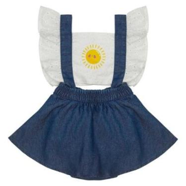 Imagem de Salopete Bebê c/ Blusinha Jeans - UNICA - P-Feminino