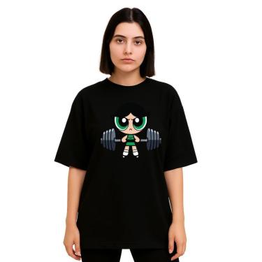 Imagem de Camiseta Oversized Feminina Algodão Treino Academia Estampada-Feminino