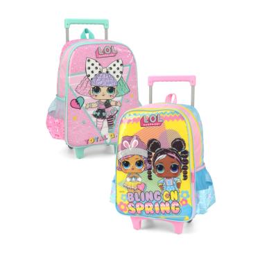 Imagem de Kit Mochila Rodas Lancheira Estojo Escolar LOL Luxcel 37982