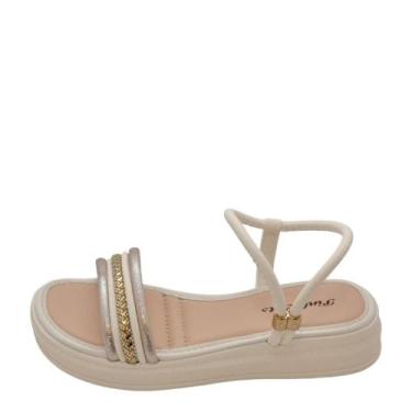 Imagem de Sandália Infantil Pink Cats Flatform REF: V-5871, Champagne, 31