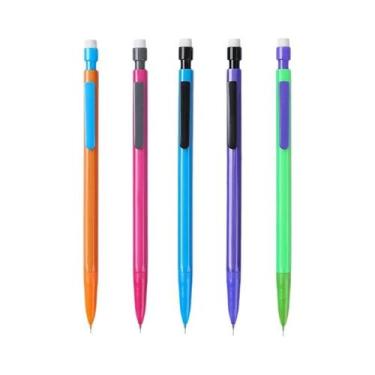 Imagem de Conjunto De Lápis Mecânicos 5 Cores Com Ponta De 0.5/0.7mm E Borracha 