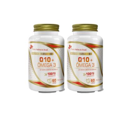 Imagem de Kit 2x Coenzima Q10 100mg + Ômega 3 2x60 cps Flora Nativa-Unissex
