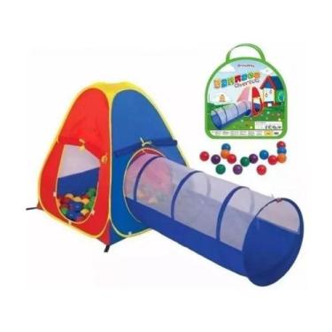 Imagem de Barraca infantil divertida 2x1 com 60 bolinhas coloridas - Importway
