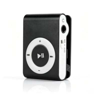 Imagem de Mini MP3 Player, Portable Digital Music Media Player, Mini MP3 with Back Clip, Player Com Fone de Ouvido e Cabo USB, até 5H Play Time, Support Memory Card (Preto)