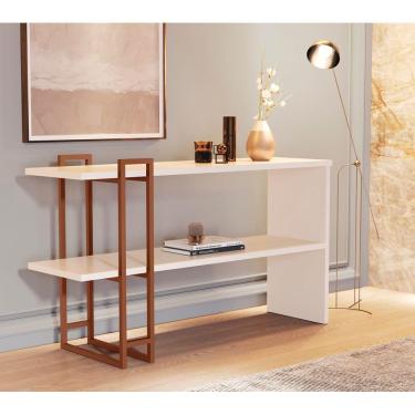 Imagem de Aparador Pés De Ferro JB Bechara 4034 Luxo - Pérola/Bronze