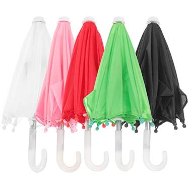 Imagem de TOYANDONA 5 Unidades Lindo Guarda-chuva De Boneca Mini Guarda-chuvas Para Bebidas Guarda-chuva Casa De Bonecas Guarda Sol Infantil Garotinha Viagem Pano Guarda-chuva Resistente Ao Desgaste