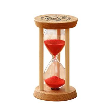 Imagem de Temporizador de areia de ampulheta minutos relógio de areia Rodada relógio de vidro Timer de madeira