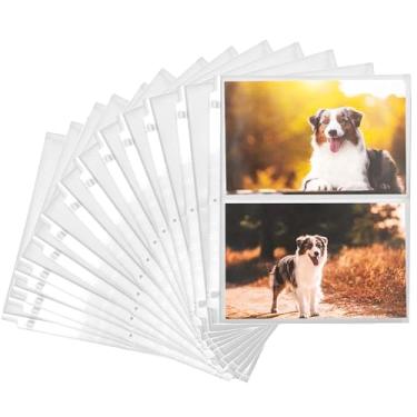 Imagem de Samsill Pacote com 100 refis de álbum de fotos, 100 x 17 cm, 100 imagens, inserções de capa para fichário de 3 anéis, 2 páginas para fotos de 12 x 17 cm, cartões postais, cartões de receita, total de