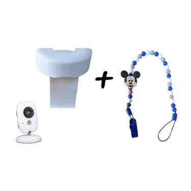 Imagem de Suporte adaptador de berço babá Eletrônica TakTark + Prendedor de chupeta Mickey