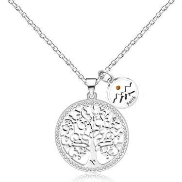 Imagem de Oneress Colar elegante e personalizado circular com pingente de semente de mostarda real para meninas adolescentes, melhores amigas e você mesma, Medium, Latão, Pedra preciosa de zircônia