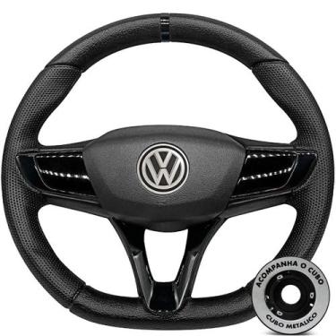 Imagem de Volante Esportivo Gol G5 G6 Volkswagen + Cubo Poliparts, Preto
