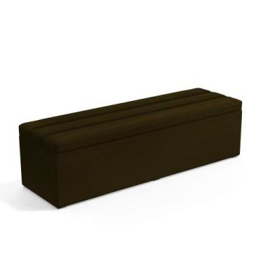 Imagem de Calçadeira Baú Ursa 140 para Cama de Casal N-027 Veludo Marrom Chocola