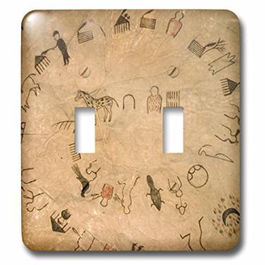 Imagem de 3dRose lsp_94283_2 Lakota Sioux, Buffalo Robes, Native American Us42 Awy000 Angel Wynn Interruptor de interruptor duplo