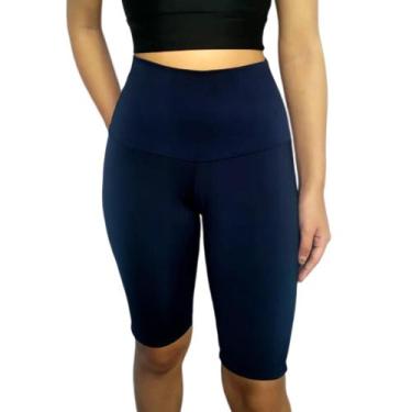 Imagem de Bermuda Feminina Justa Cós Cintura Alta Lisa Suplex Pp Ao Plus Size - 