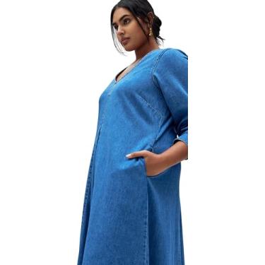 Imagem de City Chic Vestido feminino Citychic Plus Size Denim Ivy, Jeans Médio, 52