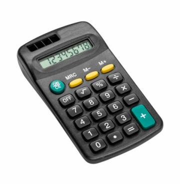 Imagem de Mini Calculadora De Mesa E Bolso Pequena 8 Dígitos Básica Preta Escola