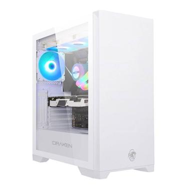 Imagem de Gabinete Gamer Khamsa Vidro Temperado ARGB Branco Draxen