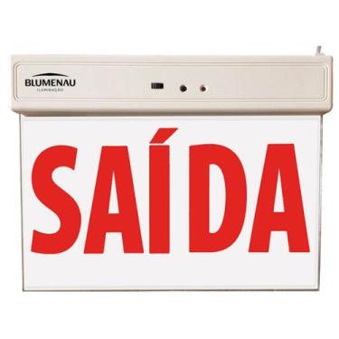 Imagem de Kit 4 Placa de Saída Emergência LED 1 Face Vermelha 1W 100-240V - Blum