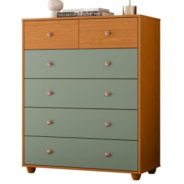 Imagem de Cômoda 6 Gavetas Premium Multiuso Moderna Alta Vitoria Decorativa Armazenamento Quarto Cor Cinamomo/Salvi