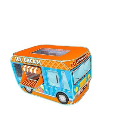 Imagem de Amagogo Barraca de carro de sorvete, dobrável, brinquedos de veículo, dramatização compacta para teatro interno e externo para crianças, presente de