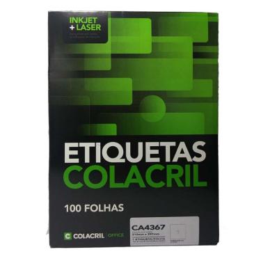 Imagem de Etiqueta A4 CA4367 210x297mm Colacril 100 Unid. Auto-Adesiva