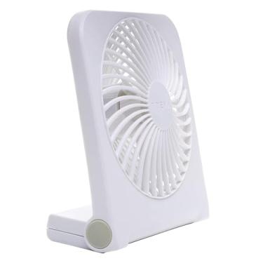 Imagem de Treva Ventilador de mesa alimentado por USB e bateria de 12,7 cm, com 2 velocidades de resfriamento e inclinação ajustável (branco)