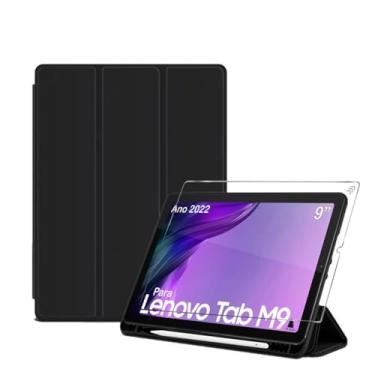 Imagem de Capa Case capinha smart pen Para Tablet Lenovo Tab M9 Ano 2022 9 polegadas Com Compartimento Pencil Para Pencil mais pelicula - Alamo